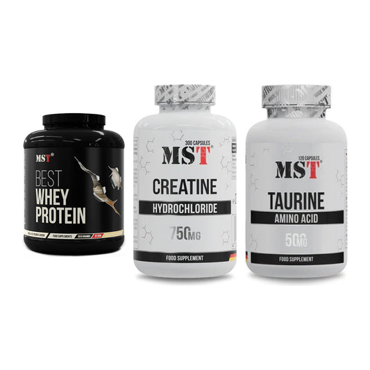 MST Marken-Trio: Best Whey + Creatine HCL + Taurine – alle enthaltenen Artikel