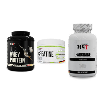 MST Marken-Trio: Best Whey + Creatin Pro + L-Arginine 120 – alle enthaltenen Artikel