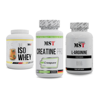 MST Marken-Trio: Iso Clear + Creatine Pro + L-Arginine 120 – alle enthaltenen Artikel