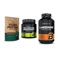 BioTech USA Marken-Trio: Vegan Protein + Creatine + L-Arginine – alle enthaltenen Artikel