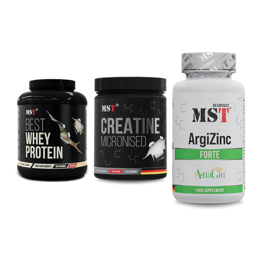 MST Marken-Trio: Best Whey + Creatin Monohyd + ArgiZinc Forte – alle enthaltenen Artikel
