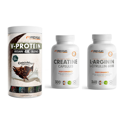 ProFuel Marken-Trio: V-PROTEIN + Creatine + L-Arginin – alle enthaltenen Artikel
