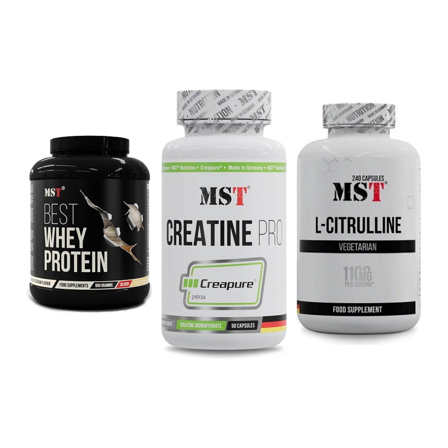 MST Marken-Trio: Best Whey + Creatine Pro + Citrulline – alle enthaltenen Artikel