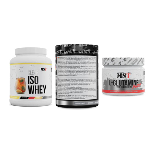 MST Marken-Trio: Iso Clear + Creatin Monohydrate + Glutamine – alle enthaltenen Artikel