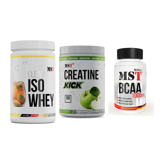 MST Marken-Trio: Iso Clear + Creatine Kick + BCAA 1000 (90 Tabl.) – alle enthaltenen Artikel