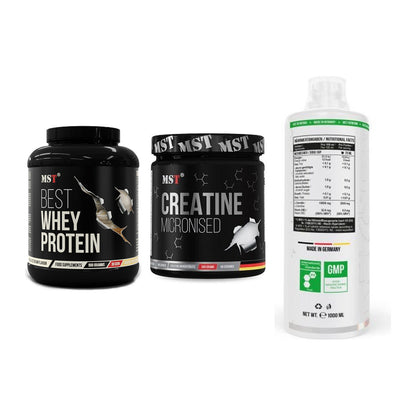MST Marken-Trio: Best Whey + Creatin Monohyd + L-Carnitine – alle enthaltenen Artikel