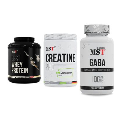 MST Marken-Trio: Best Whey + Creatin Pro + GABA 1000mg – alle enthaltenen Artikel