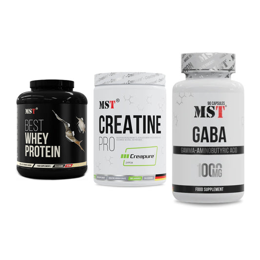 MST Marken-Trio: Best Whey + Creatin Pro + GABA 1000mg – alle enthaltenen Artikel
