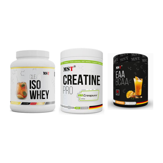 MST Marken-Trio: Iso Clear + Creatin Pro CREAPURE + EAA & BCAA – alle enthaltenen Artikel