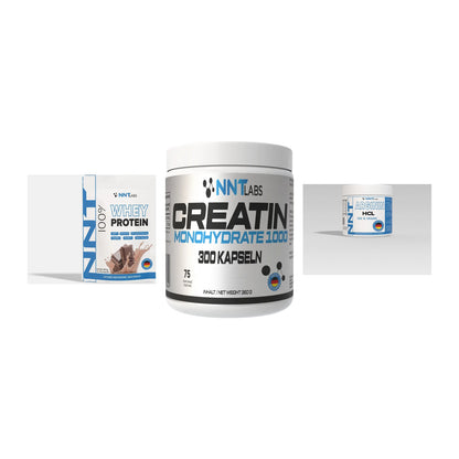 NNT Labs Marken-Trio: Whey + Creatin 1000 mg + Arginin – alle enthaltenen Artikel