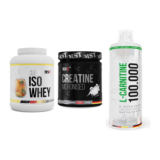 MST Marken-Trio: Iso Clear + Creatin Monohyd + L-Carnitine – alle enthaltenen Artikel
