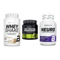 BioTech USA Marken-Trio: Whey Shake + Creatine + Neuro – alle enthaltenen Artikel