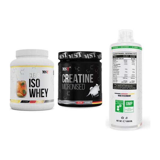 MST Marken-Trio: Iso Clear + Creatin Monohyd + L-Carnitine – alle enthaltenen Artikel