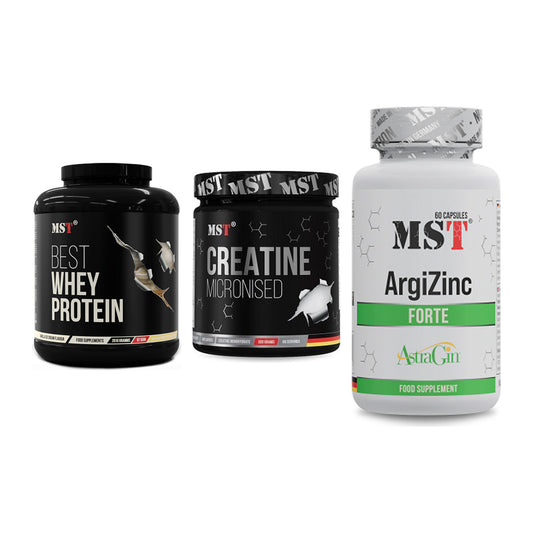 MST Marken-Trio: Best Whey + Creatin Monohyd + ArgiZinc Forte – alle enthaltenen Artikel