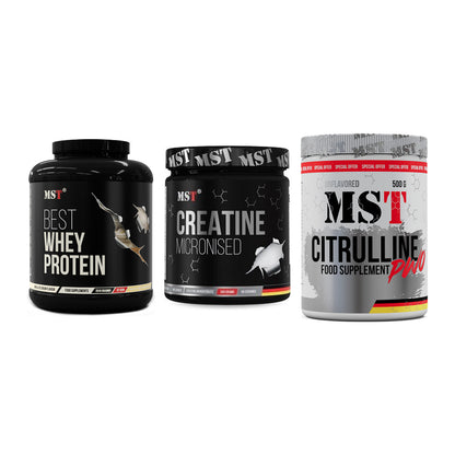 MST Marken-Trio: Best Whey + Creatin Monohyd + Citrulline – alle enthaltenen Artikel
