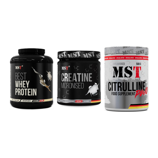 MST Marken-Trio: Best Whey + Creatin Monohyd + Citrulline – alle enthaltenen Artikel