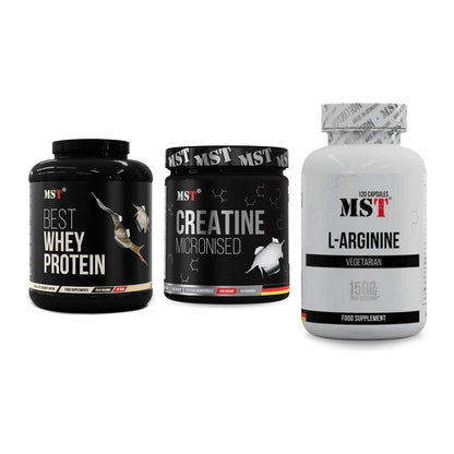 MST Marken-Trio: Best Whey + Creatin Monohyd + L-Arginine 120 – alle enthaltenen Artikel