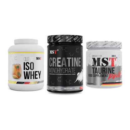 MST Marken-Trio: Iso Clear + Creatin Monohydrate + Taurine – alle enthaltenen Artikel