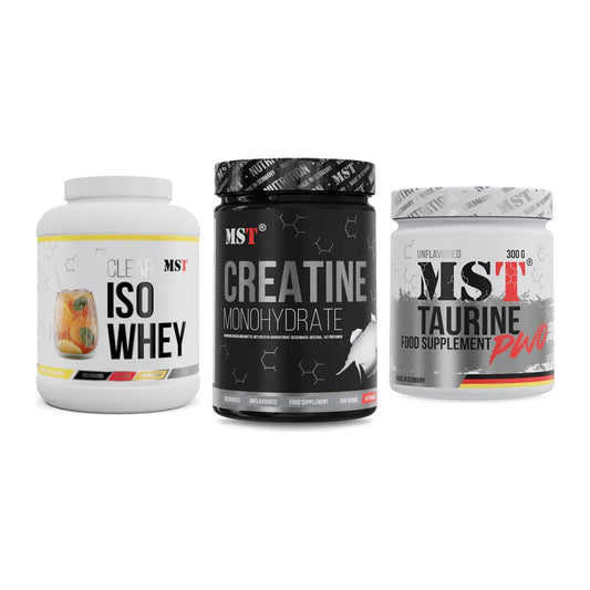 MST Marken-Trio: Iso Clear + Creatin Monohydrate + Taurine – alle enthaltenen Artikel