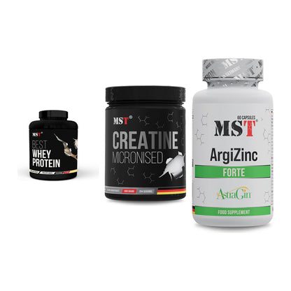 MST Marken-Trio: Best Whey + Creatin Monohyd + ArgiZinc Forte – alle enthaltenen Artikel