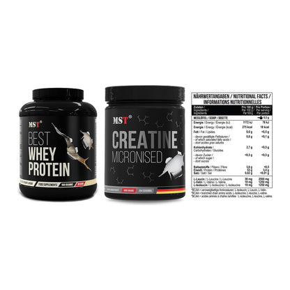 MST Marken-Trio: Best Whey Protein + Creatin Monohydrate + BCAA Zero – alle enthaltenen Artikel