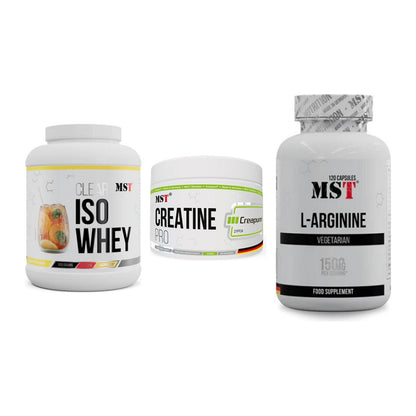 MST Marken-Trio: Iso Clear + Creatin Pro + L-Arginine 120 – alle enthaltenen Artikel