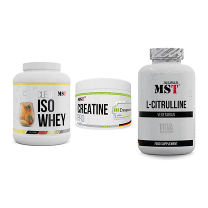 MST Marken-Trio: Iso Clear 900g + Creatin Pro + Citrulline – alle enthaltenen Artikel