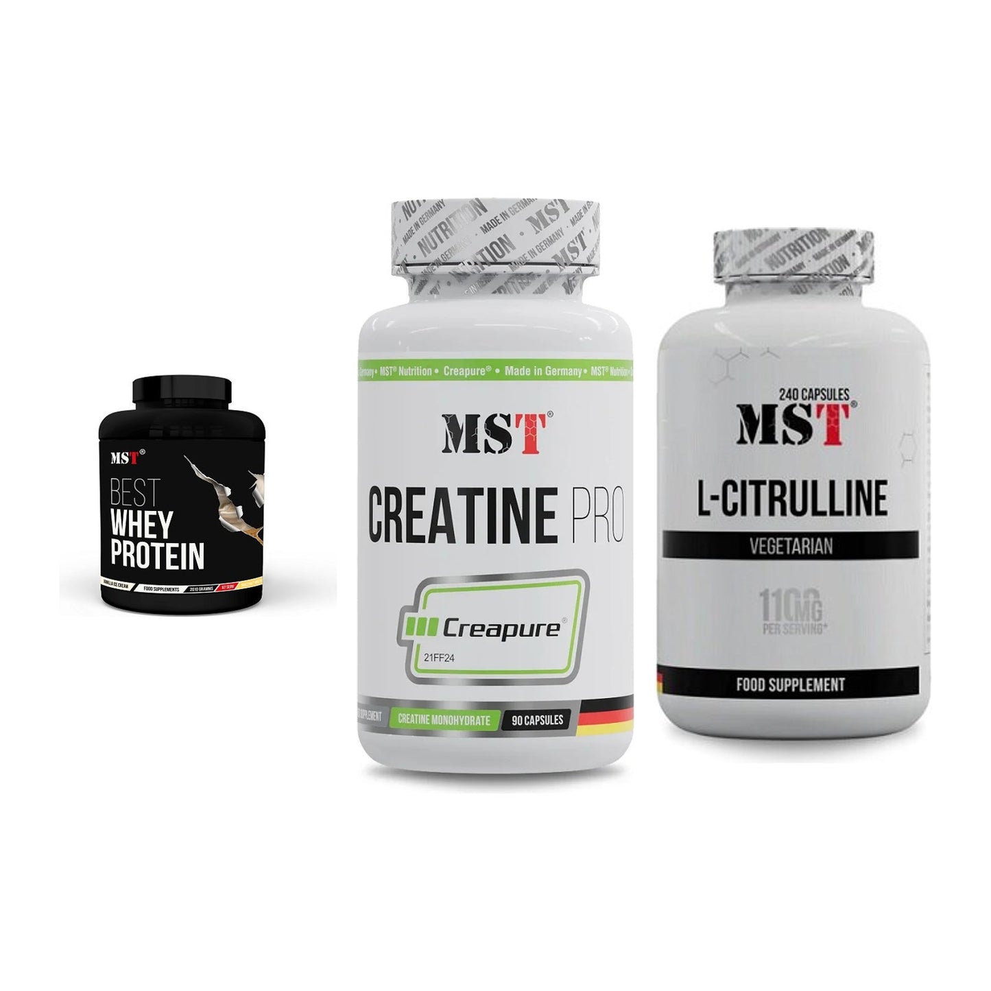 MST Marken-Trio: Best Whey + Creatine Pro + Citrulline – alle enthaltenen Artikel