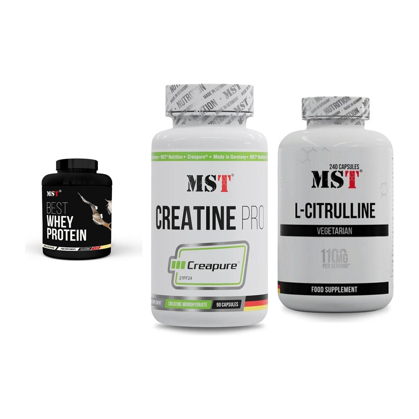 MST Marken-Trio: Best Whey + Creatine Pro + Citrulline – alle enthaltenen Artikel