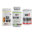 MST Marken-Trio: Iso Clear + Creatine Pro CREAPURE + Glutamine – alle enthaltenen Artikel
