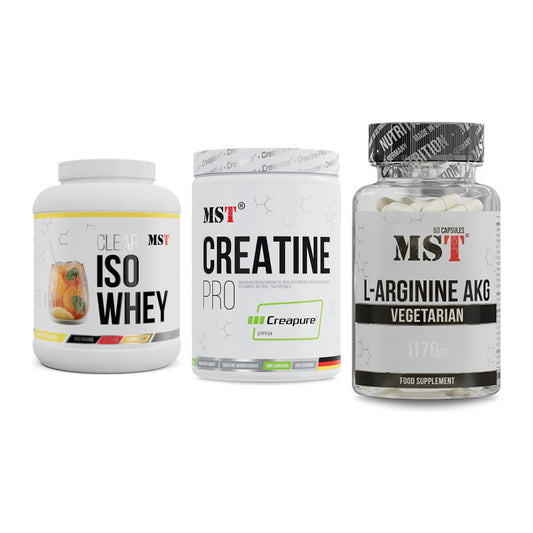 MST Marken-Trio: Iso Clear + Creatin Pro + Arginin AAKG – alle enthaltenen Artikel