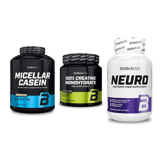 BioTech USA Marken-Trio: Micellar + Creatine + Neuro – alle enthaltenen Artikel