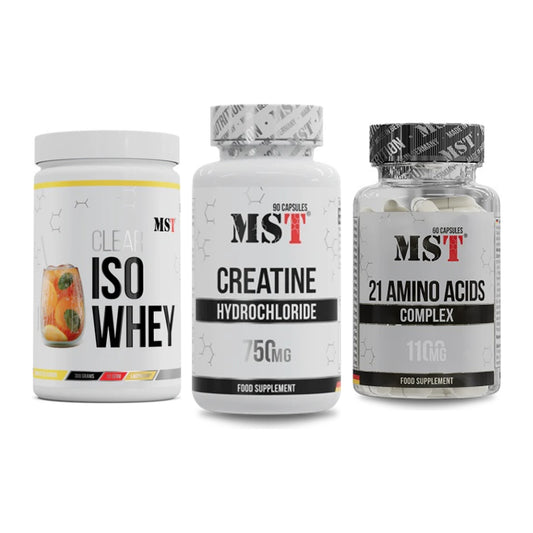 MST Marken-Trio: Iso Clear + Creatin HCL + 21 Amino Acids – alle enthaltenen Artikel
