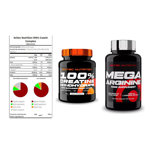 Scitec Nutrition Marken-Trio: Casein Compl + Creatine + 1 weitere – alle enthaltenen Artikel