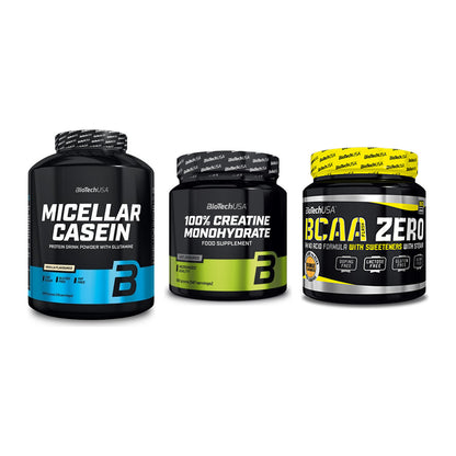 BioTech USA Marken-Trio: Micellar + Creatine + BCAA Zero – alle enthaltenen Artikel