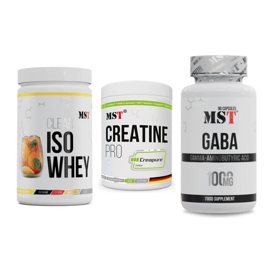 MST Marken-Trio: Iso Clear + Creatin Pro CREAPURE + GABA 1000mg – alle enthaltenen Artikel