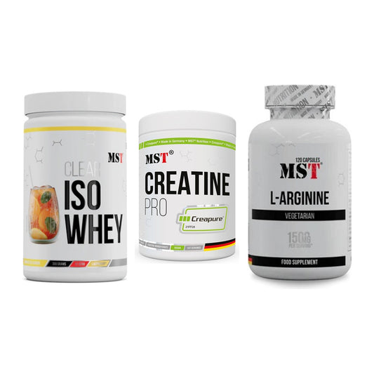 MST Marken-Trio: Iso Clear + Creatin Pro + L-Arginine 120 – alle enthaltenen Artikel