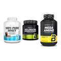 BioTech USA Marken-Trio: 100% Pure + Creatine + Mega Amino – alle enthaltenen Artikel