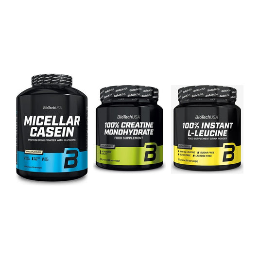 BioTech USA Marken-Trio: Micellar + Creatine + 100% Instant – alle enthaltenen Artikel