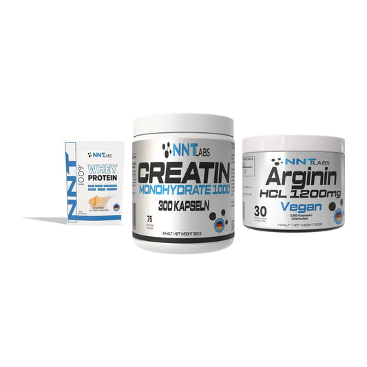 NNT Labs Marken-Trio: Whey + Creatin 1000 mg + Arginin HCL 1200 mg – alle enthaltenen Artikel