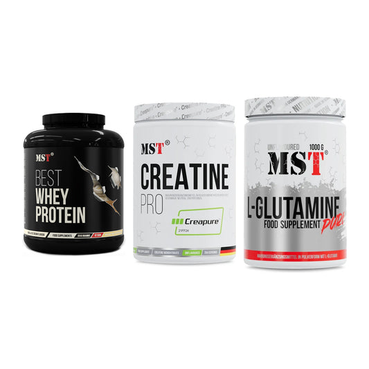 MST Marken-Trio: Best Whey + Creatin Pro + Glutamine – alle enthaltenen Artikel