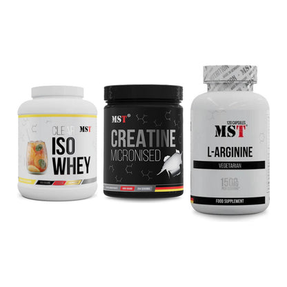 MST Marken-Trio: Iso Clear + Creatin Monohyd + L-Arginine 120 – alle enthaltenen Artikel