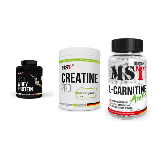 MST Marken-Trio: Best Whey + Creatin Pro + L-Carnitine – alle enthaltenen Artikel