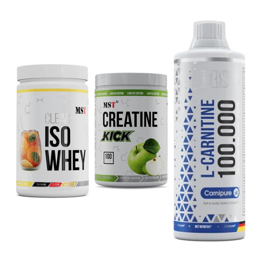 MST Marken-Trio: Iso Clear + Creatine Kick + L-Carnitine – alle enthaltenen Artikel