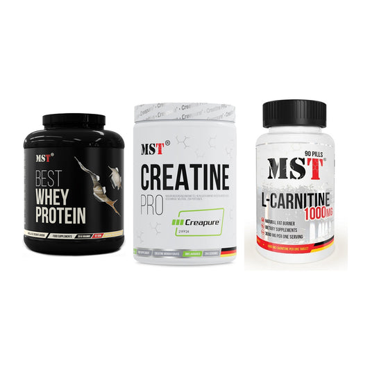 MST Marken-Trio: Best Whey + Creatin Pro + L-Carnitine – alle enthaltenen Artikel