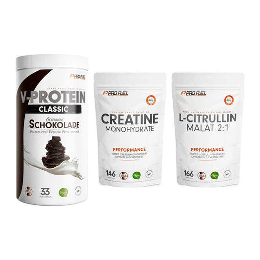 ProFuel Marken-Trio: VEGAN PROTEIN + Creatine + L-Citrullin – alle enthaltenen Artikel