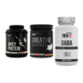 MST Marken-Trio: Best Whey Protein + Creatin Monohydrate + GABA 1000mg – alle enthaltenen Artikel