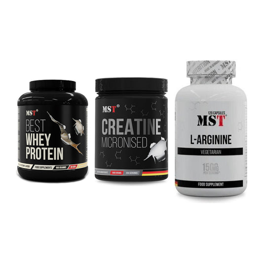 MST Marken-Trio: Best Whey + Creatin Monohyd + L-Arginine 120 – alle enthaltenen Artikel