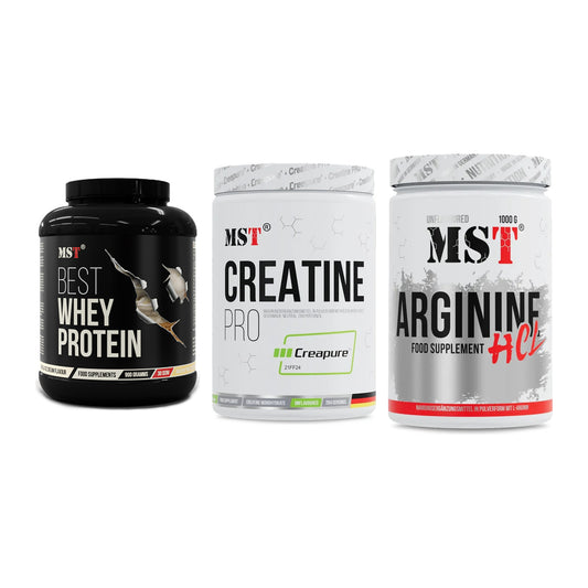 MST Marken-Trio: Best Whey + Creatin Pro + Arginine HCL – alle enthaltenen Artikel
