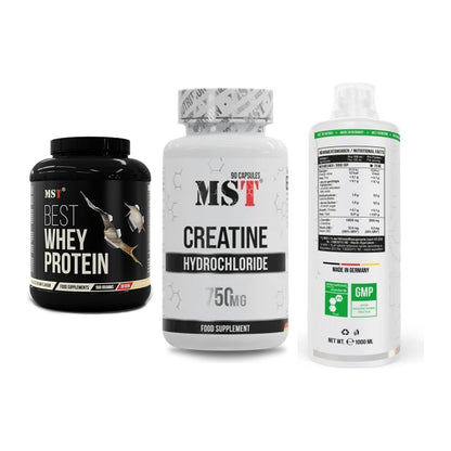 MST Marken-Trio: Best Whey + Creatin HCL + L-Carnitine – alle enthaltenen Artikel
